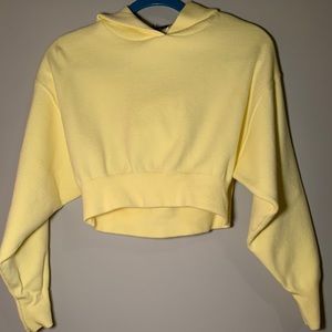 Bright Yellow Comfy Cropped Hoodie